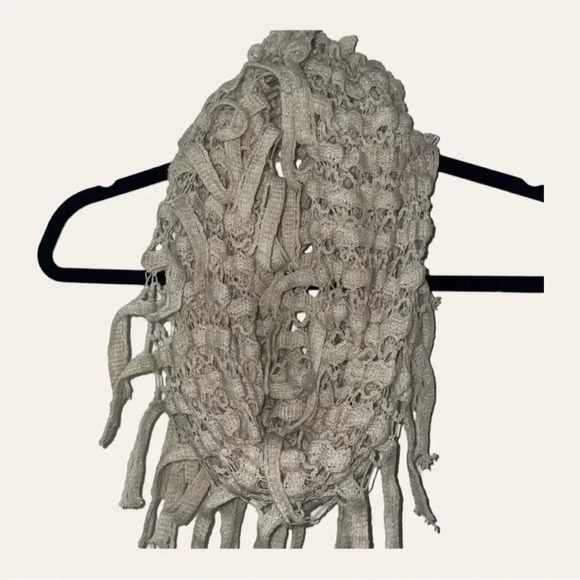 0510. Fashion INFINITY SCARF TAN‎ IN COLOR FRINGES ONE SIZE - Picture 1 of 4